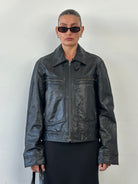Conbipel High Neck Leather Jacket - M - SYLK