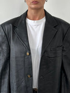 Versace Jeans Couture Bespoke Button Leather Blazer Jacket - XL - SYLK