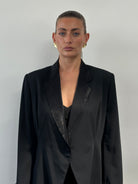 Vintage 90s Fitted Tuxedo Blazer -  M - SYLK