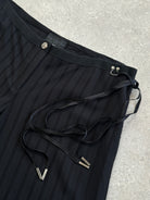 Richmond Tie Waist Stripe Wide Leg Trousers - W26-30 - SYLK
