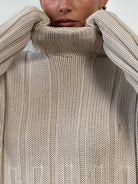 Yves Saint Laurent Pure Cotton Logo Roll Neck Jumper - L - SYLK