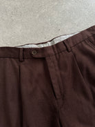 Italian Vintage Pure Brushed Wool  Trousers - W32 - SYLK