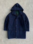 Yves Saint Laurent 70s-80s Brushed Pure Wool Hooded Coat - XL/XXL - SYLK