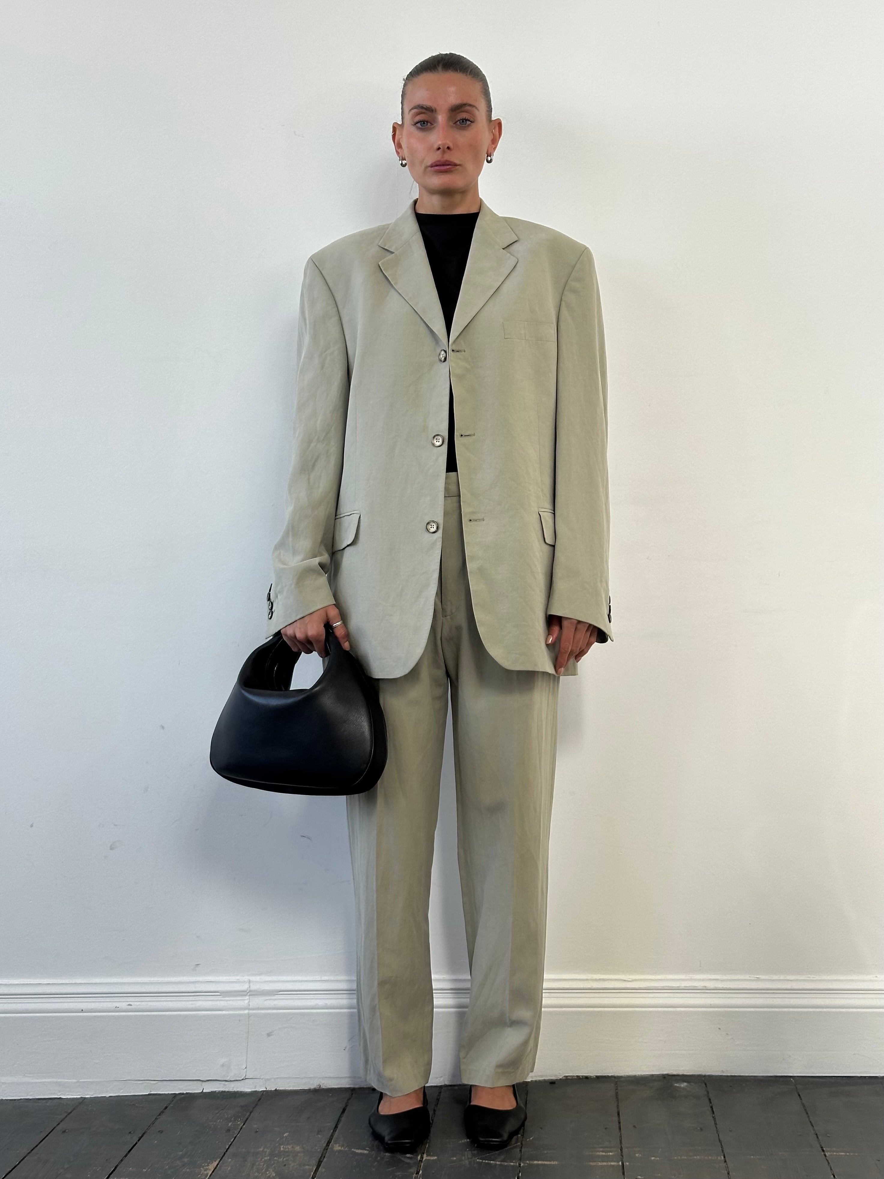 Vintage Linen Tencel Single Breasted Suit - 42R/W32 - SYLK