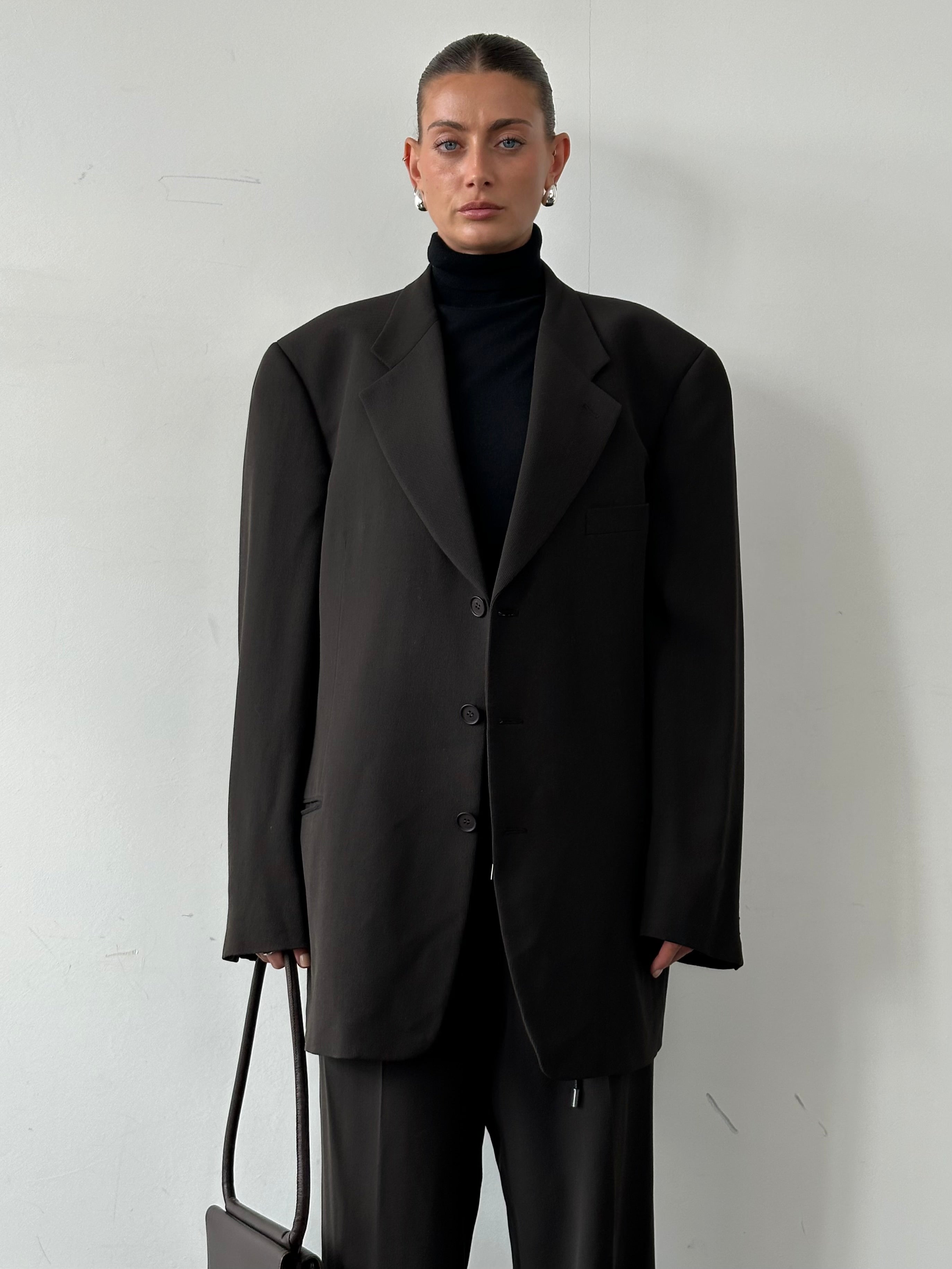 Giorgio Armani Virgin Wool Ribbed Single Breasted Suit - 48L/W36 - SYLK