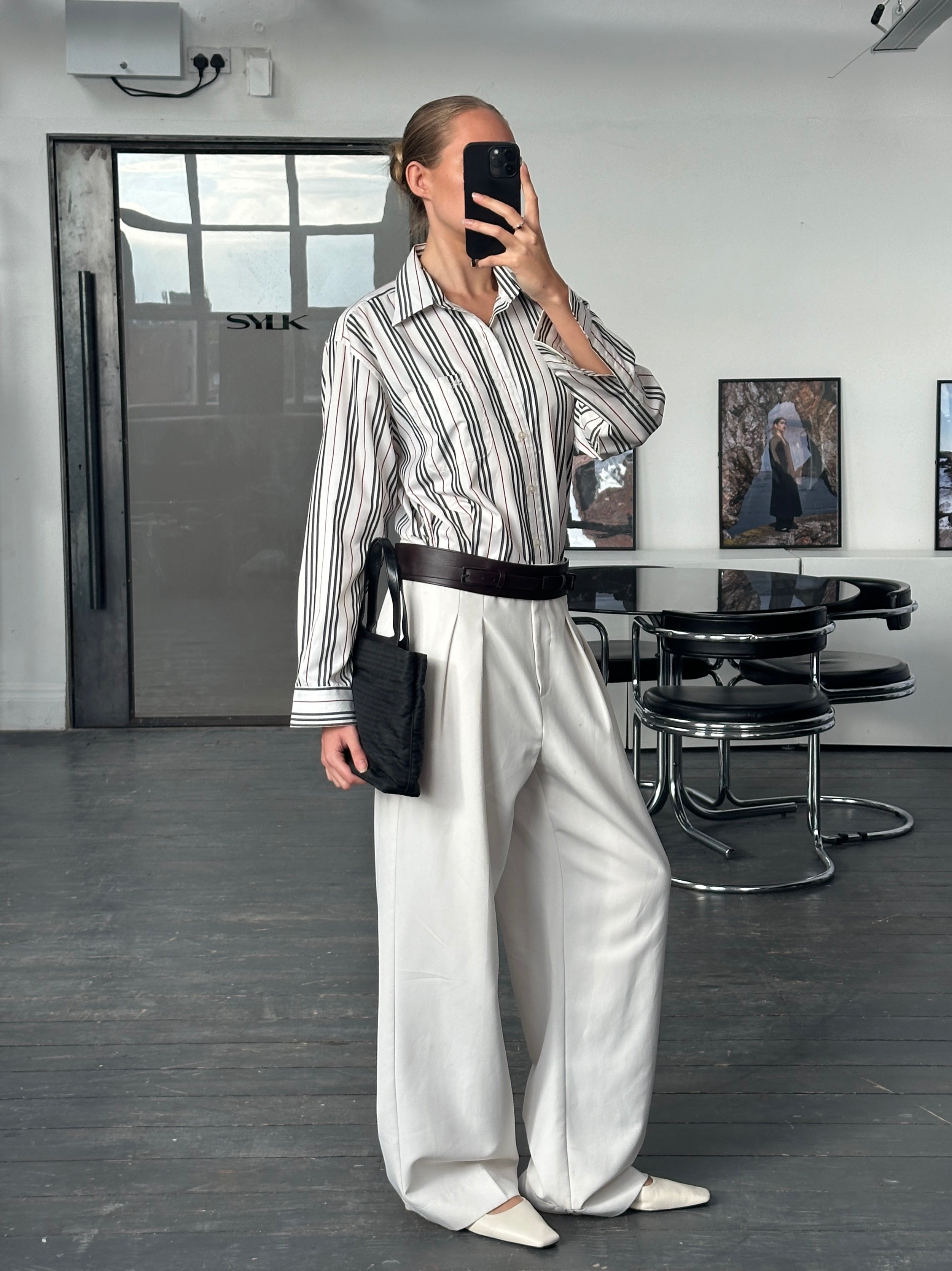 Burberry London 1990s Stripe Pure Cotton Logo Shirt - M/L - SYLK