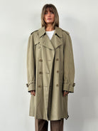 Aquascutum Pure Cotton Double Breasted Belted Trench Coat - XL - SYLK