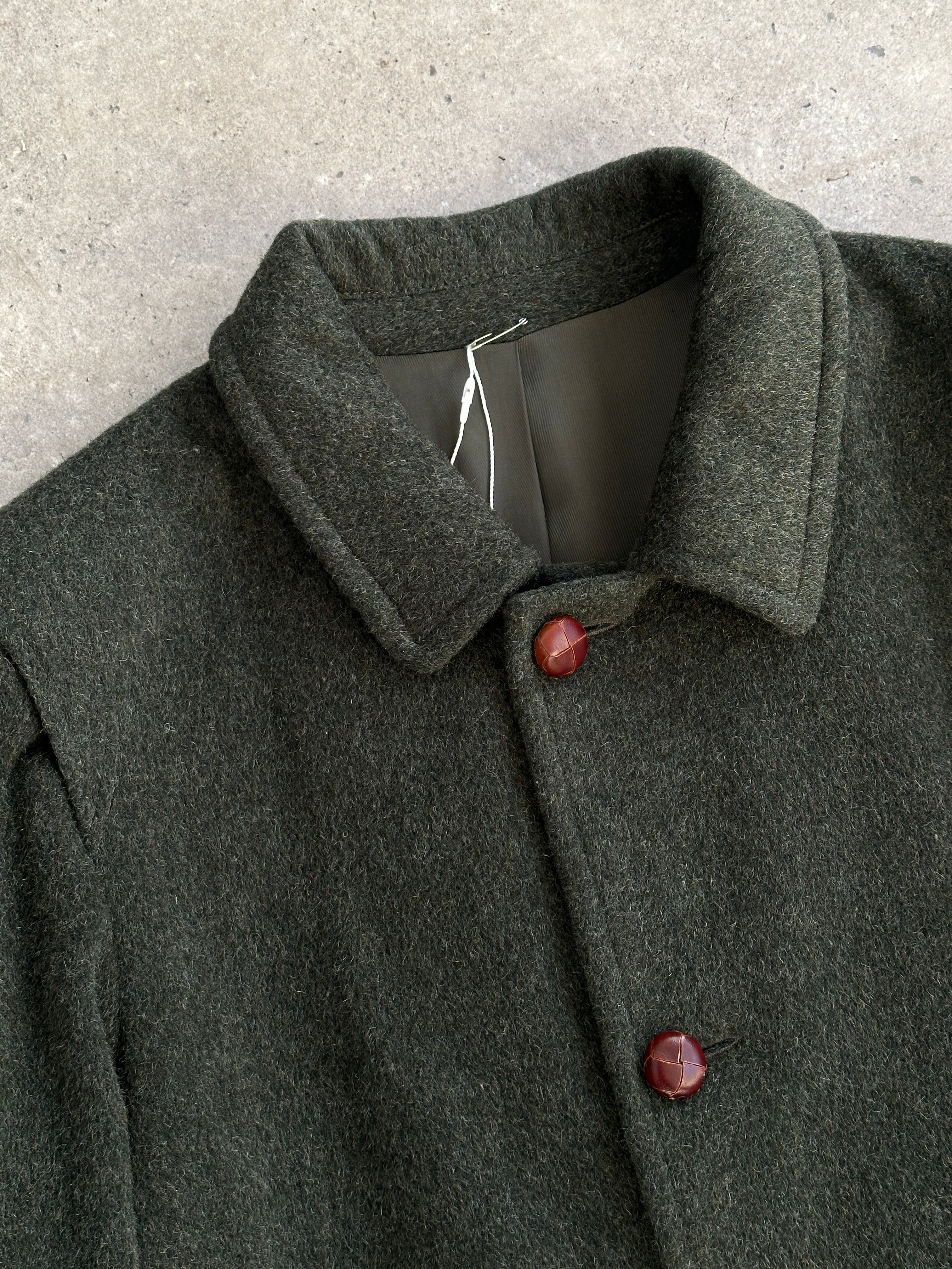 Italian Vintage Wool Alpaca Wool Single Breasted Coat - XL - SYLK