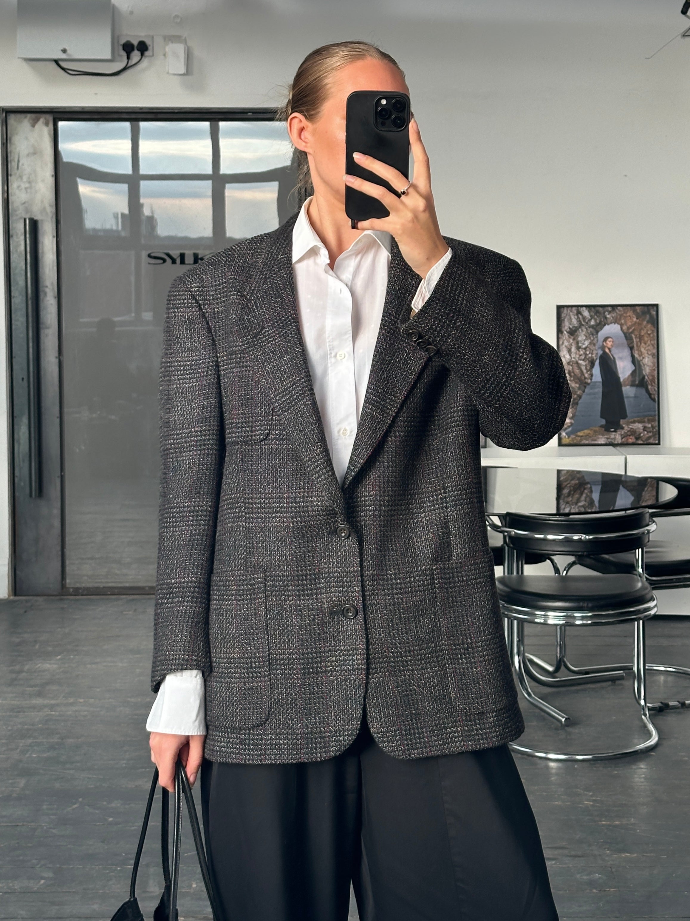 Christian Dior Monsieur 1980s Pure Wool Tweed Single Breasted Blazer - 44R/XL - SYLK