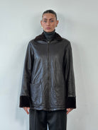 Kenneth Cole 90s Reversible Leather & Velvet Jacket - M - SYLK