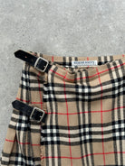 Burberry Nova Check Pure Wool Pleated Skirt - W24-26 - SYLK
