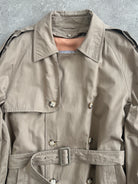 Yves Saint Laurent 80s Pure Cotton Double Breasted Belted Trench Coat - XL - SYLK