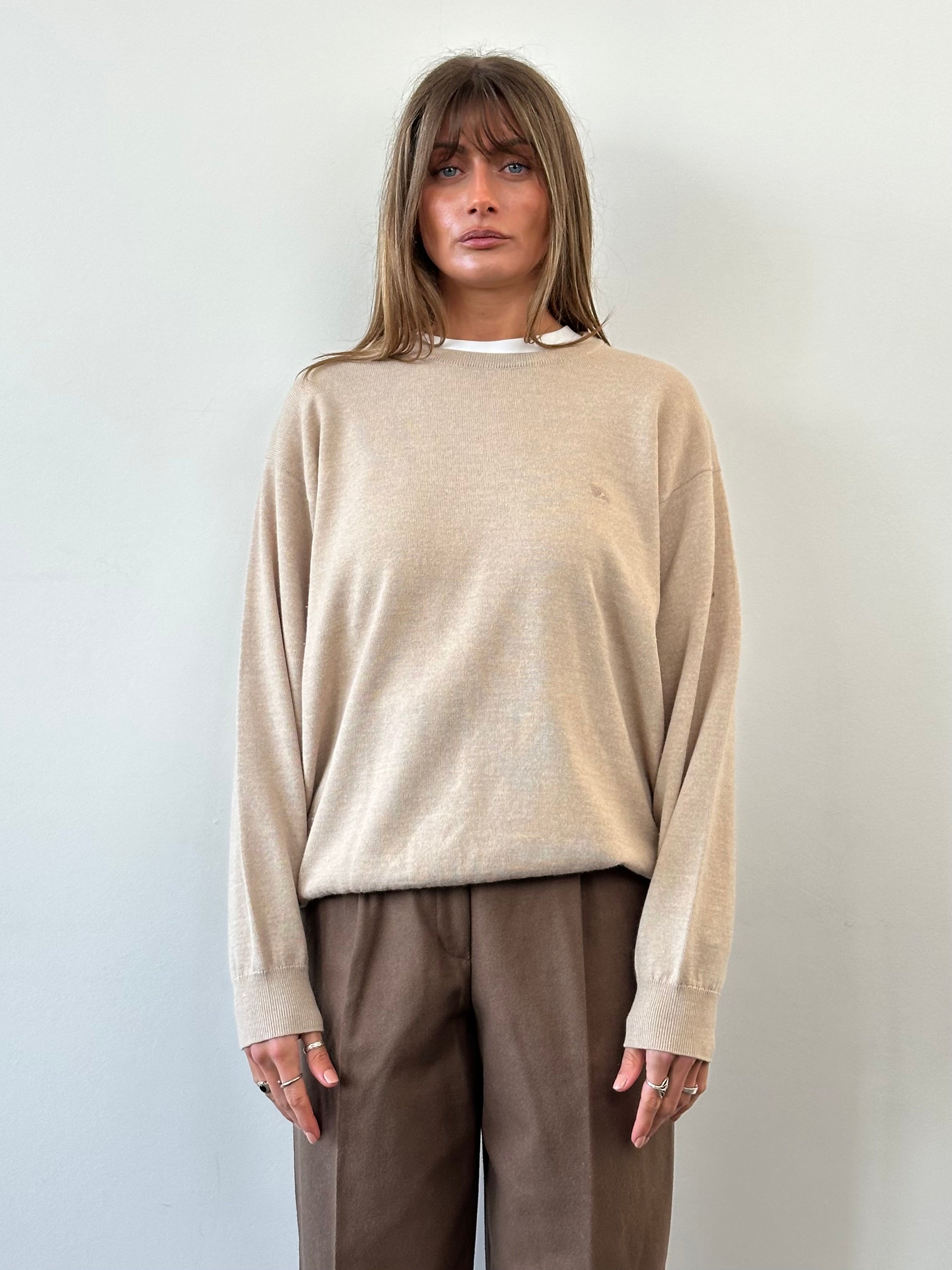 Burberry Merino Wool Logo Knitted Jumper - L/XL - SYLK