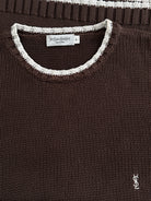 Yves Saint Laurent 2000s Pure Cotton Knitted Logo Jumper - XXL - SYLK