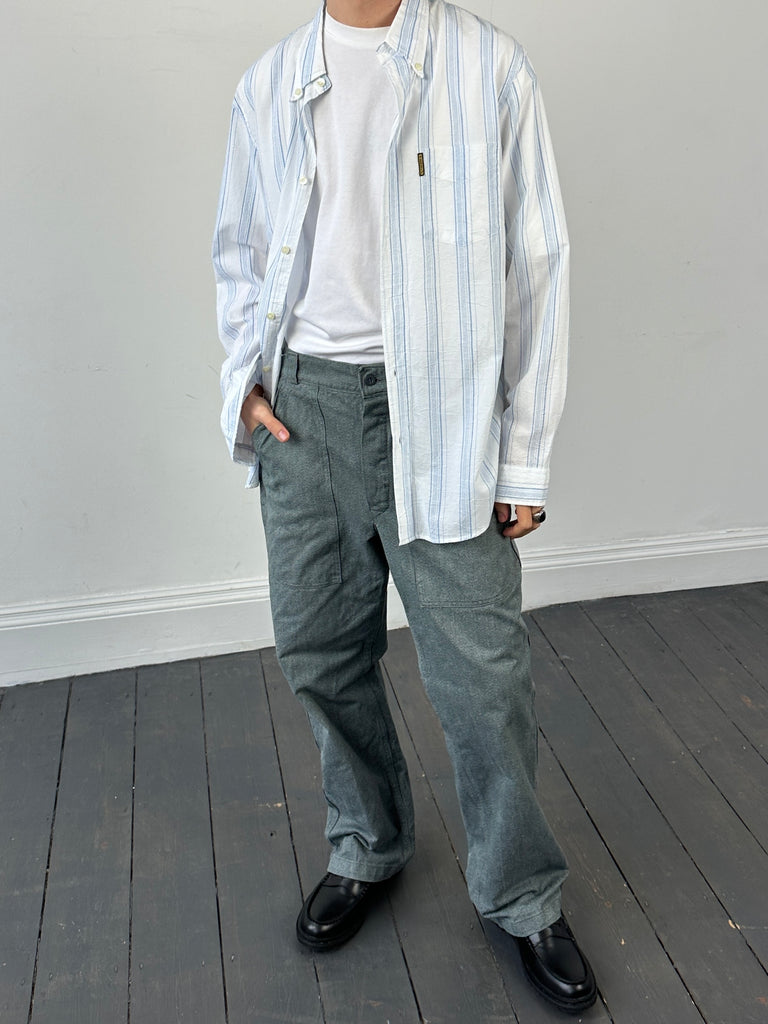 Armani Stripe Crinkle Cotton Shirt - XL - SYLK