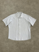 Yves Saint Laurent 2000s Cotton Check Short Sleeve Logo Shirt - L - SYLK