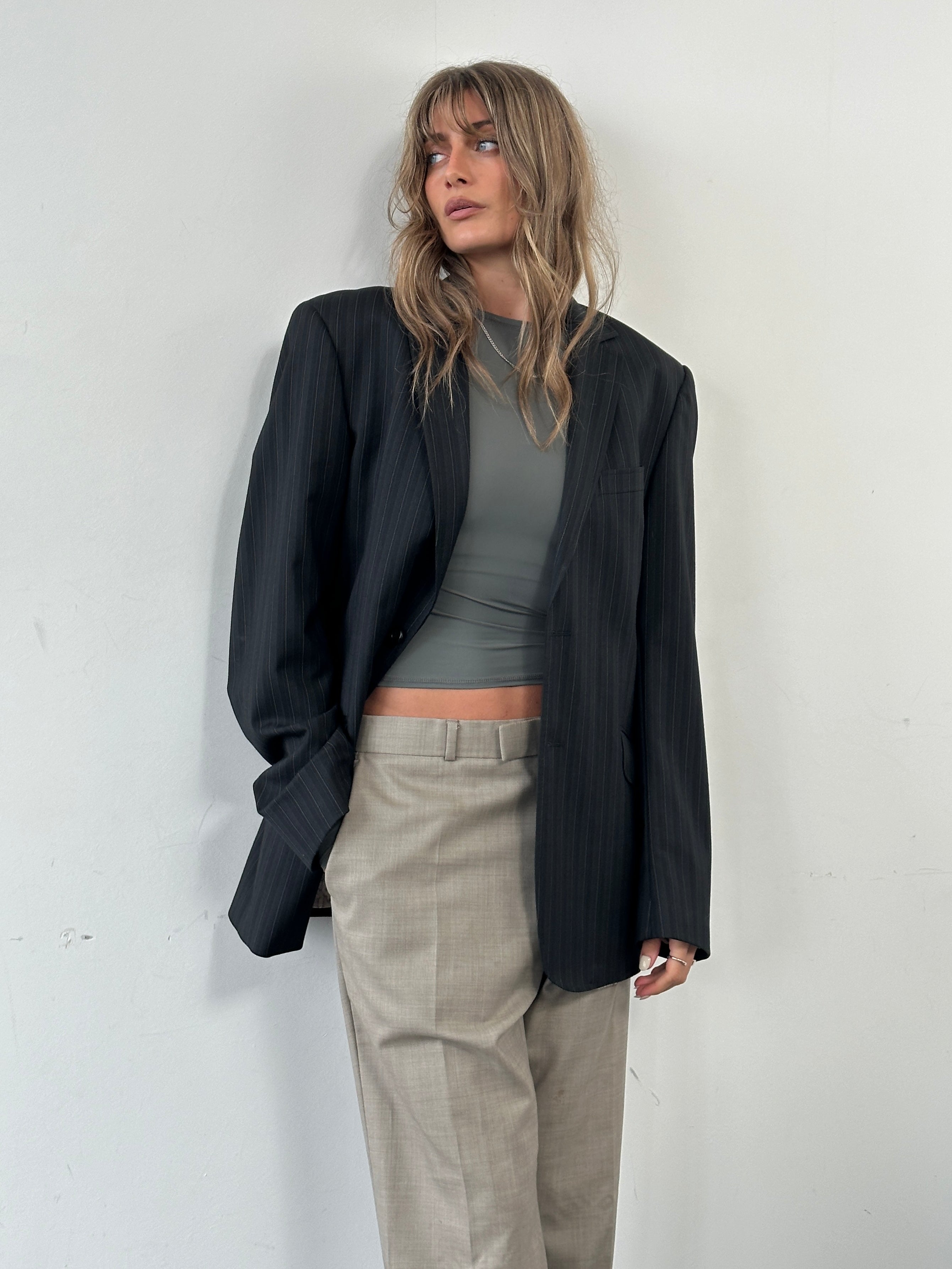 Cavalli Pinstripe Wool Blazer - 42R/M - SYLK