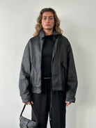 Vintage Leather Bomber Jacket - L - SYLK
