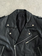 Vintage Leather Biker Jacket - L - SYLK