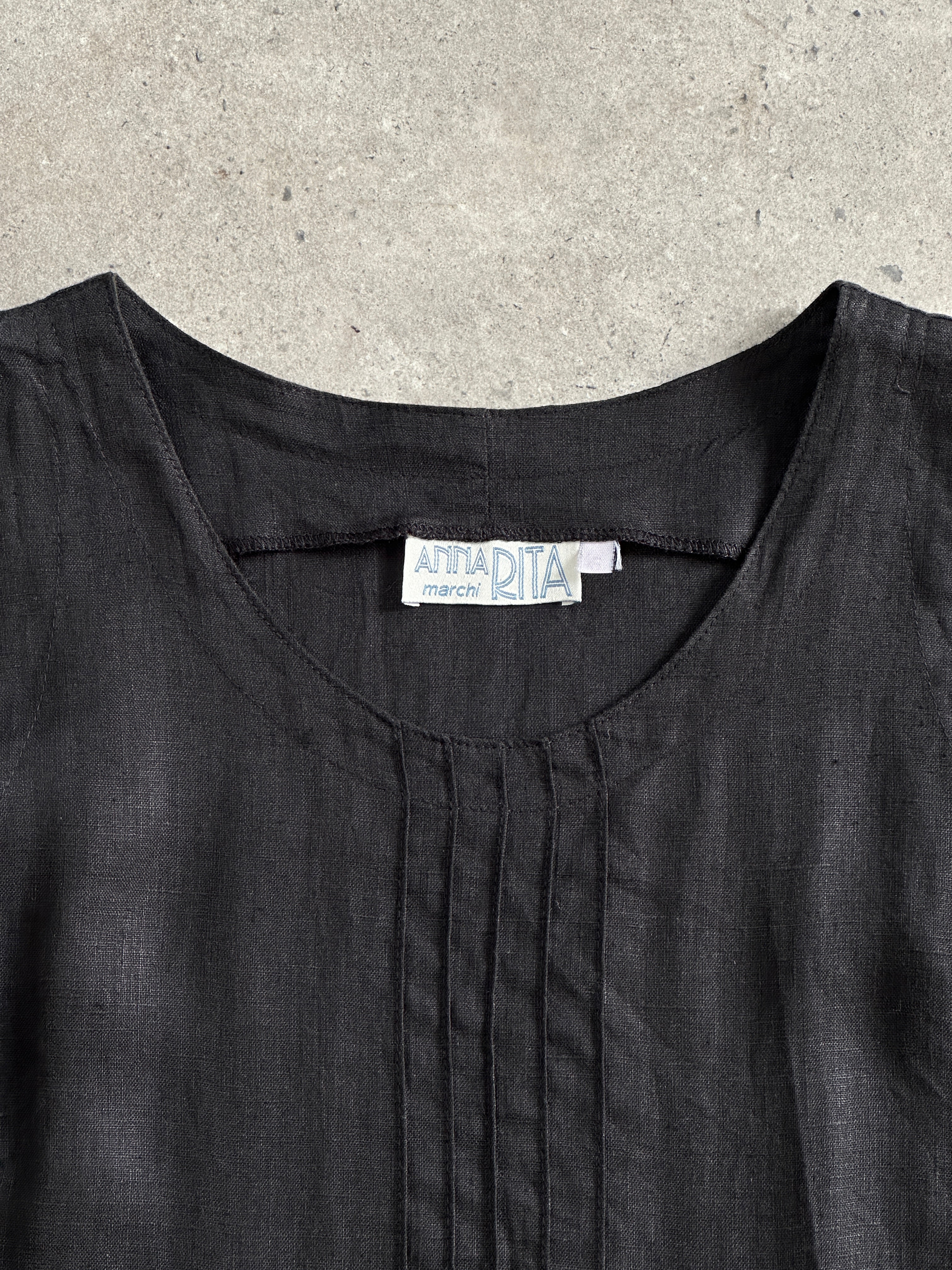 Vintage Pure Linen Maxi Dress - S - SYLK