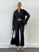 Cavalli Just 00s Striped Mid Rise Flared Trousers - W28 - SYLK