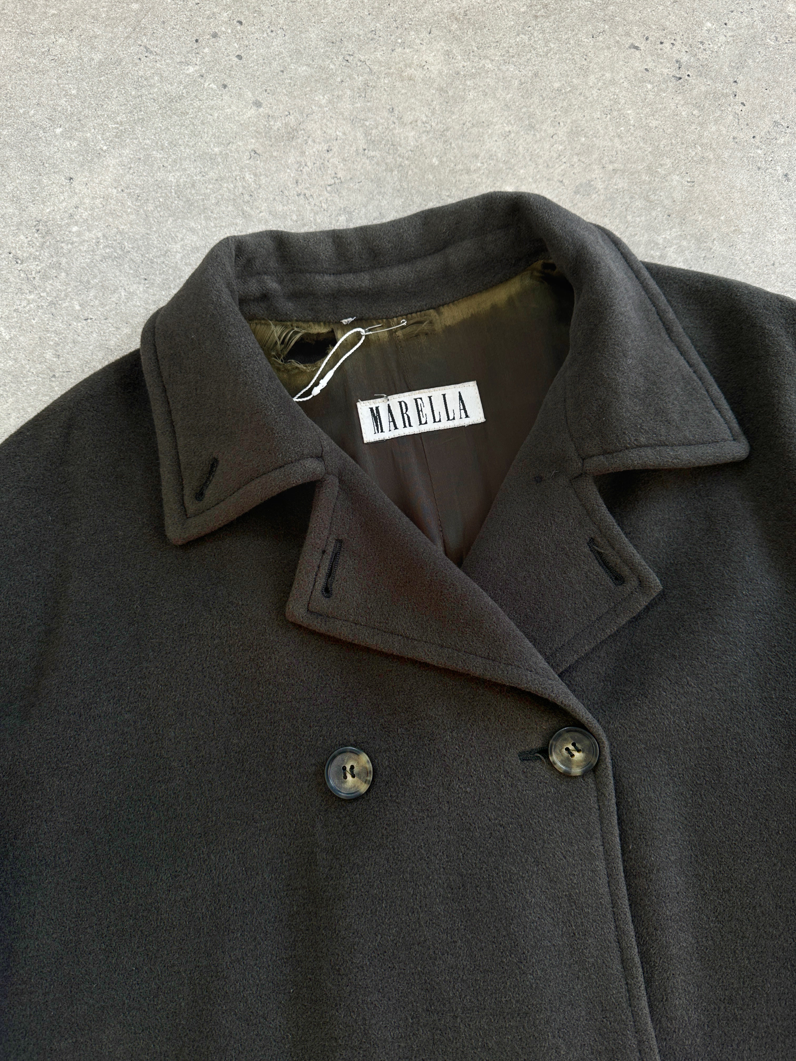Marella Virgin Wool Double Breasted Coat - L/XL - SYLK