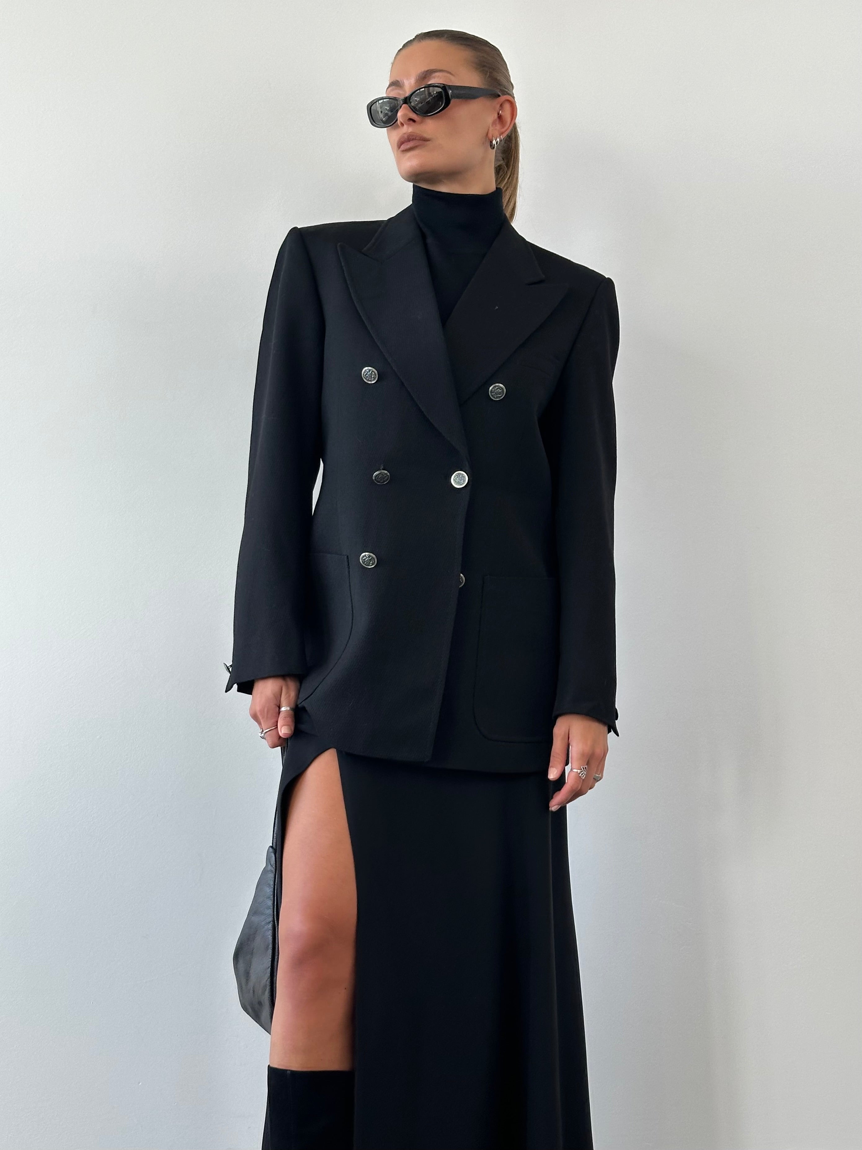 Vintage Wool Double Breasted Blazer - L - SYLK