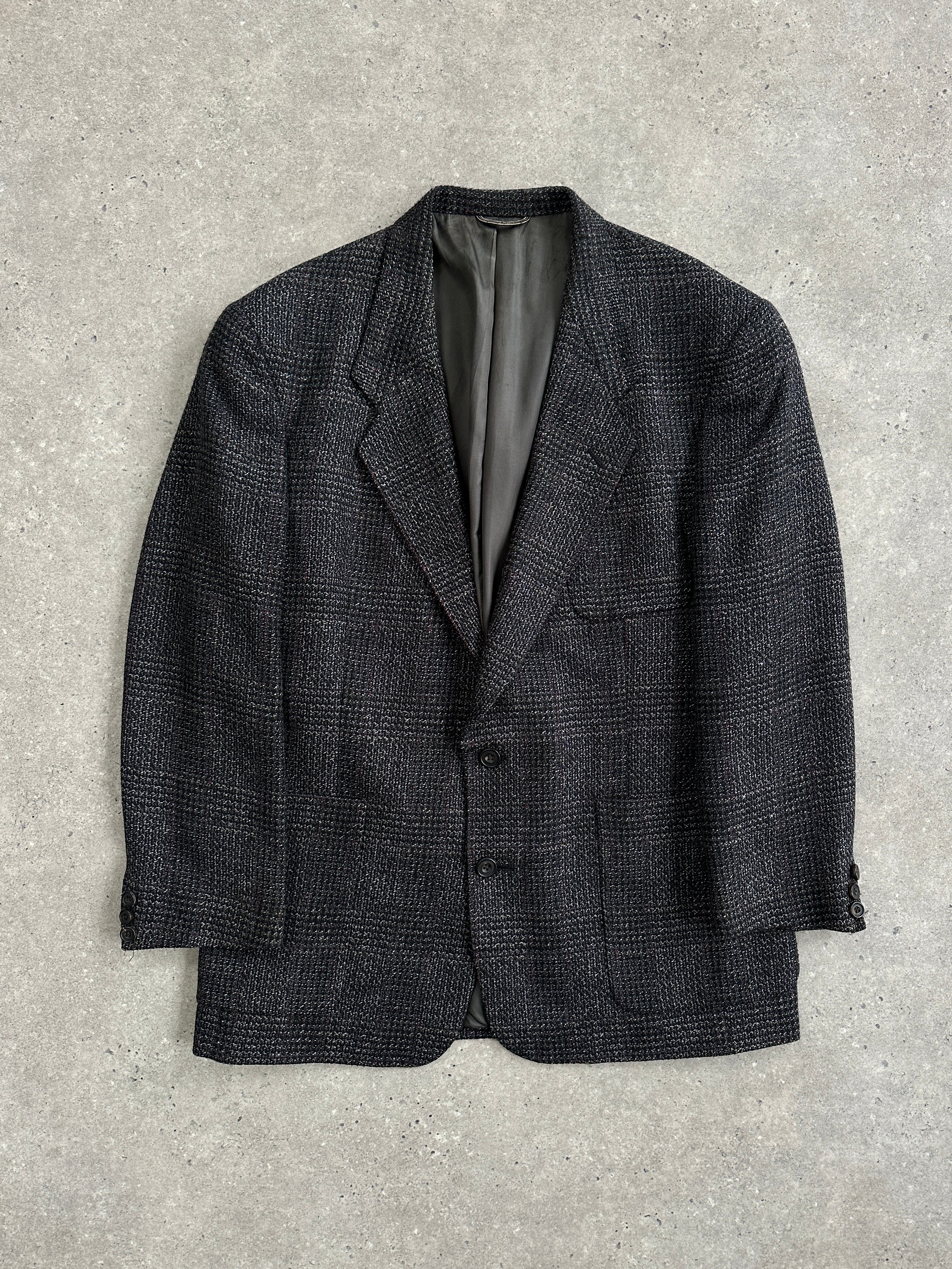 Christian Dior Monsieur 1980s Pure Wool Tweed Single Breasted Blazer - 44R/XL - SYLK