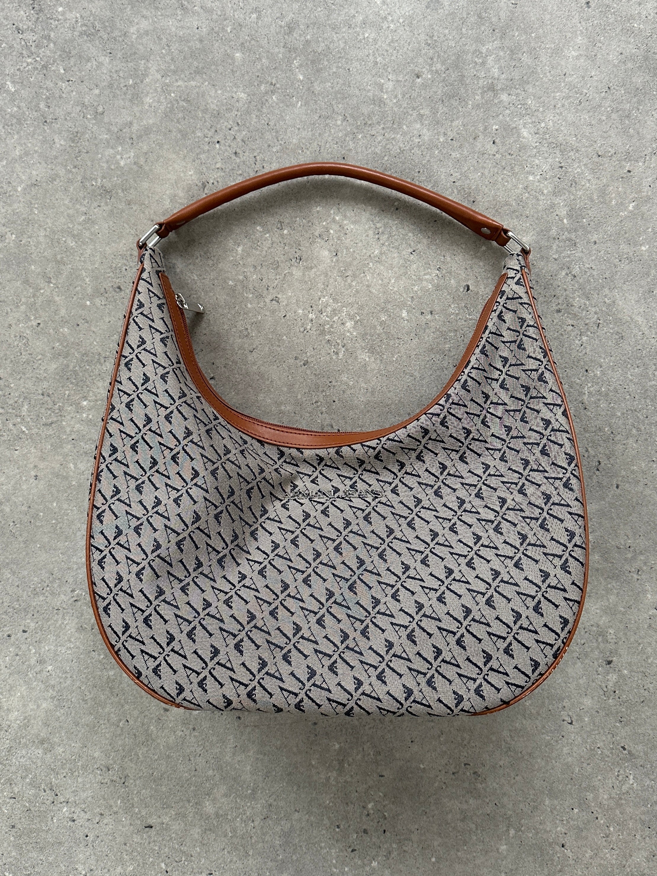 Armani Jeans Monogram Crescent Shoulder Bag - SYLK