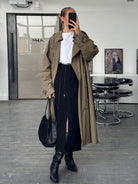 London Fog 1990s High Neck Double Breasted Belted Trench Coat - XL - SYLK