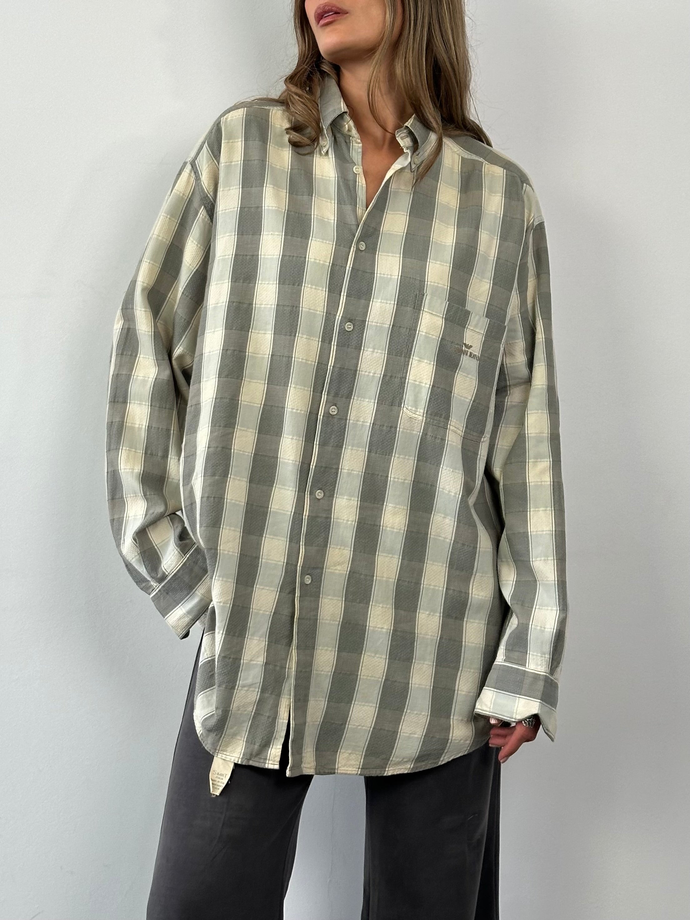 Armani Jeans Check Pure Cotton Flannel Logo Shirt - XXL - SYLK