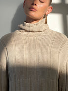 Yves Saint Laurent Pure Cotton Logo Roll Neck Jumper - L - SYLK