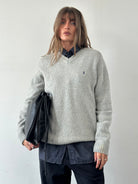 Ralph Lauren Wool V Neck Jumper - XL - SYLK