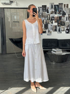Marella 2000s Pure Linen Two Piece Skirt Top Set - L/W30 - SYLK
