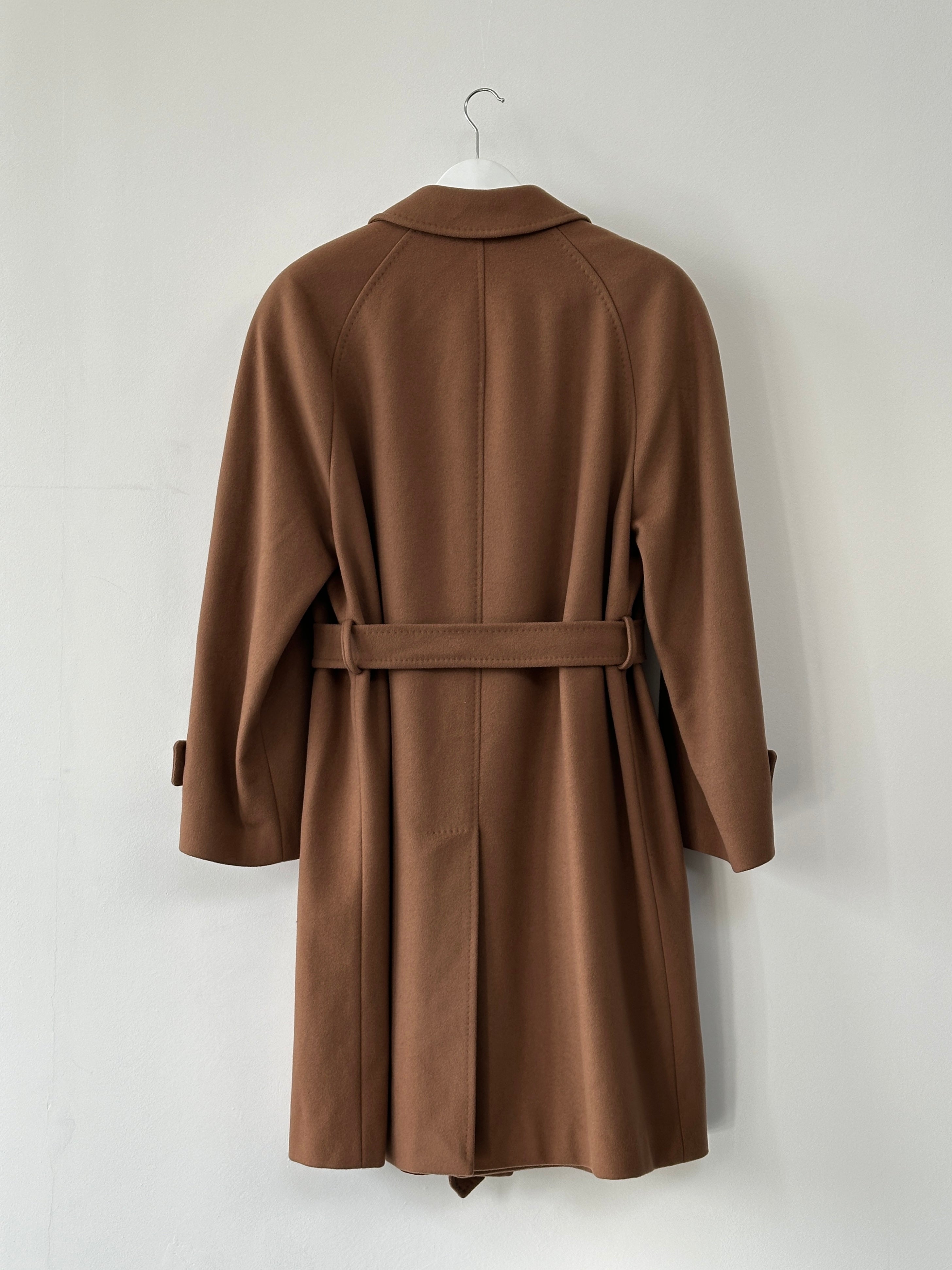 Italian Vintage Wool Cashmere Belted Coat - XL - SYLK