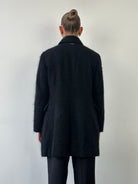 Trussardi Fuzzy Virgin Wool Mohair Single Breasted Coat - M - SYLK