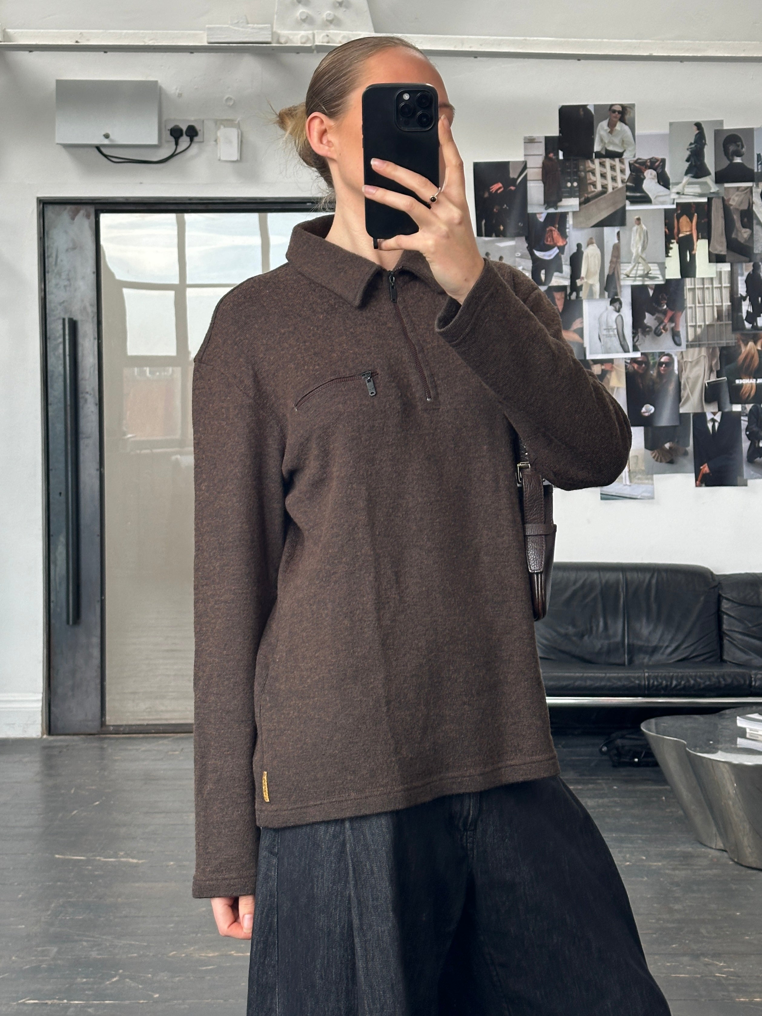 Armani Jeans 1990s Wool Quarter Zip Jumper - L | SYLK