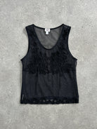 Armani Jeans Sheer Appliqué Vest Top - S - SYLK