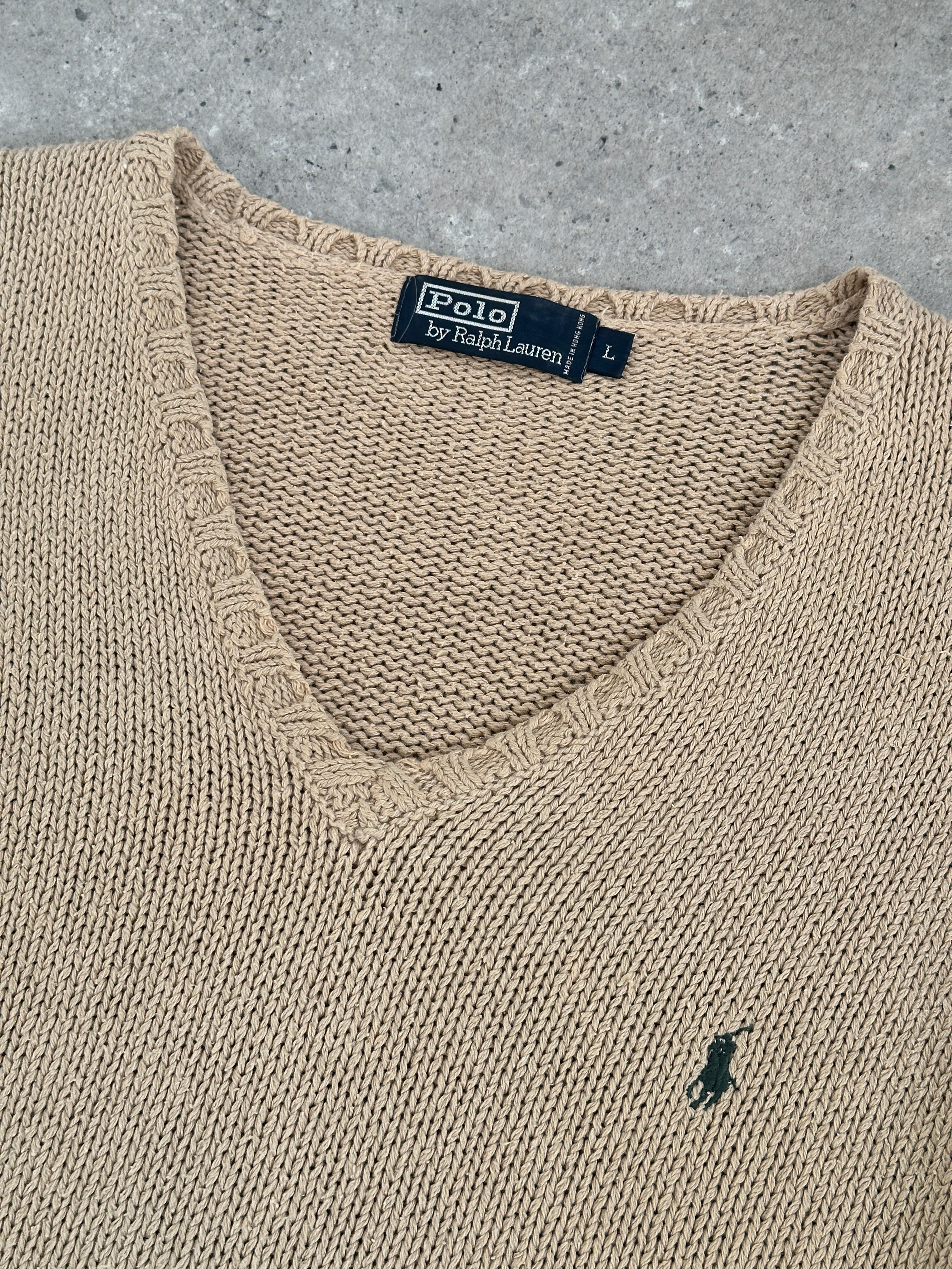 Ralph Lauren Polo Pure Cotton Knitted Logo Jumper - XL - SYLK