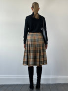 Burberry Nova Check Pure Wool Pleated Skirt - W24-26 - SYLK