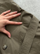 London Fog 1990s High Neck Double Breasted Belted Trench Coat - XL - SYLK