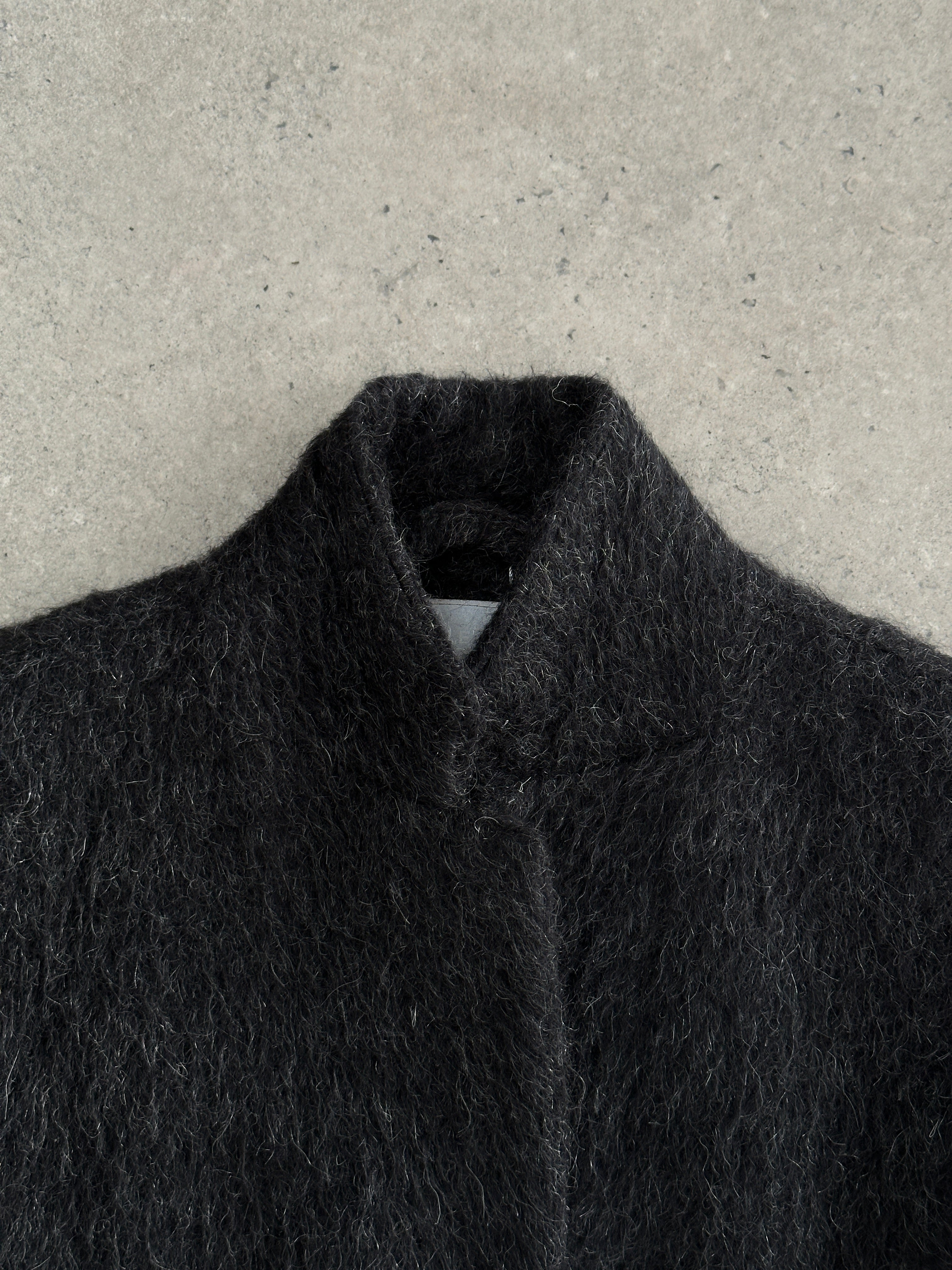 Nicole Fahri Fuzzy Alpaca Wool Single Breasted Coat - M - SYLK