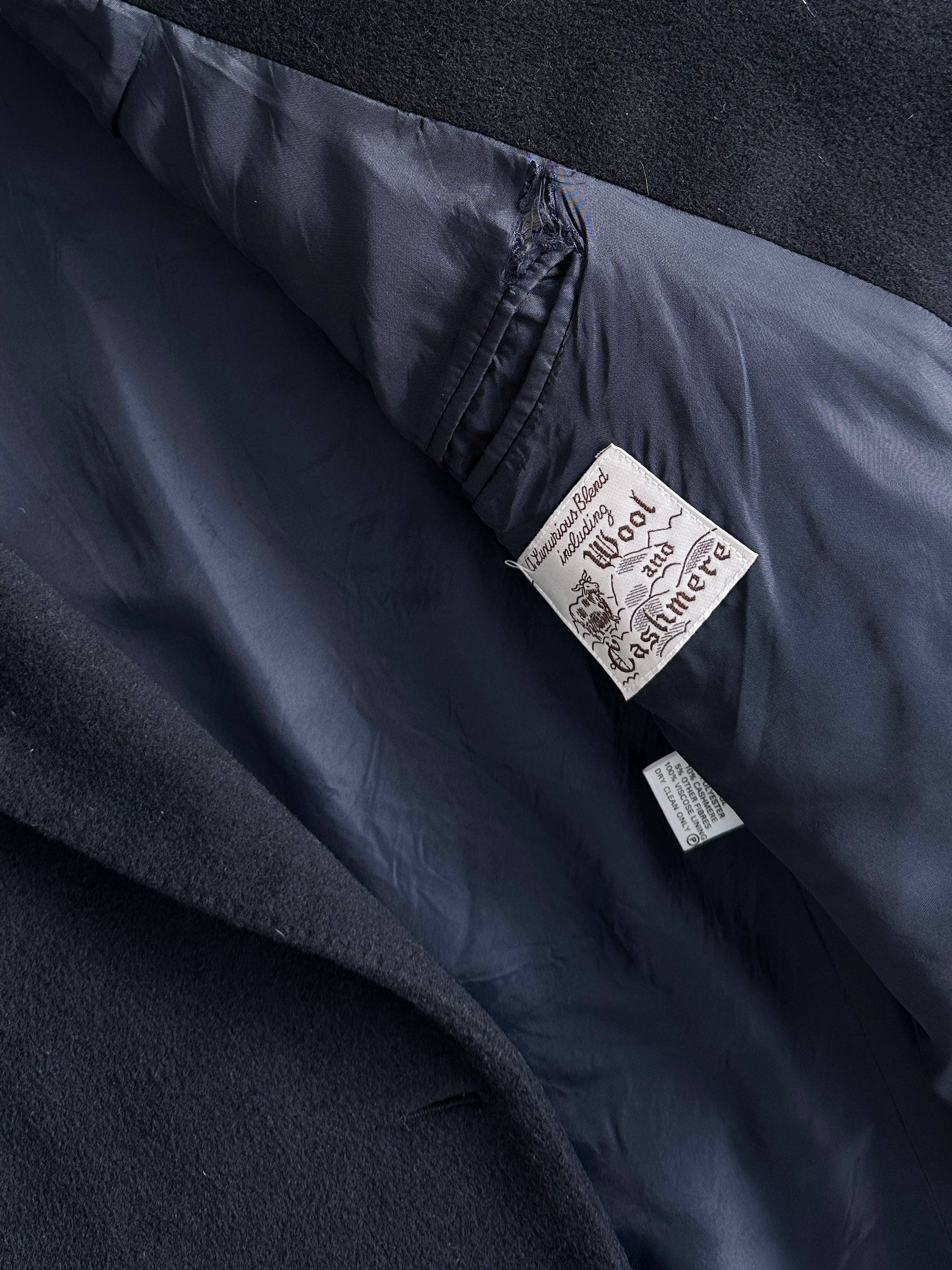 Vintage Wool Cashmere Double Breasted Coat - XXL - SYLK