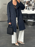 London Fog 1980s Double Breasted Belted Cotton Trench Coat - L/XL - SYLK