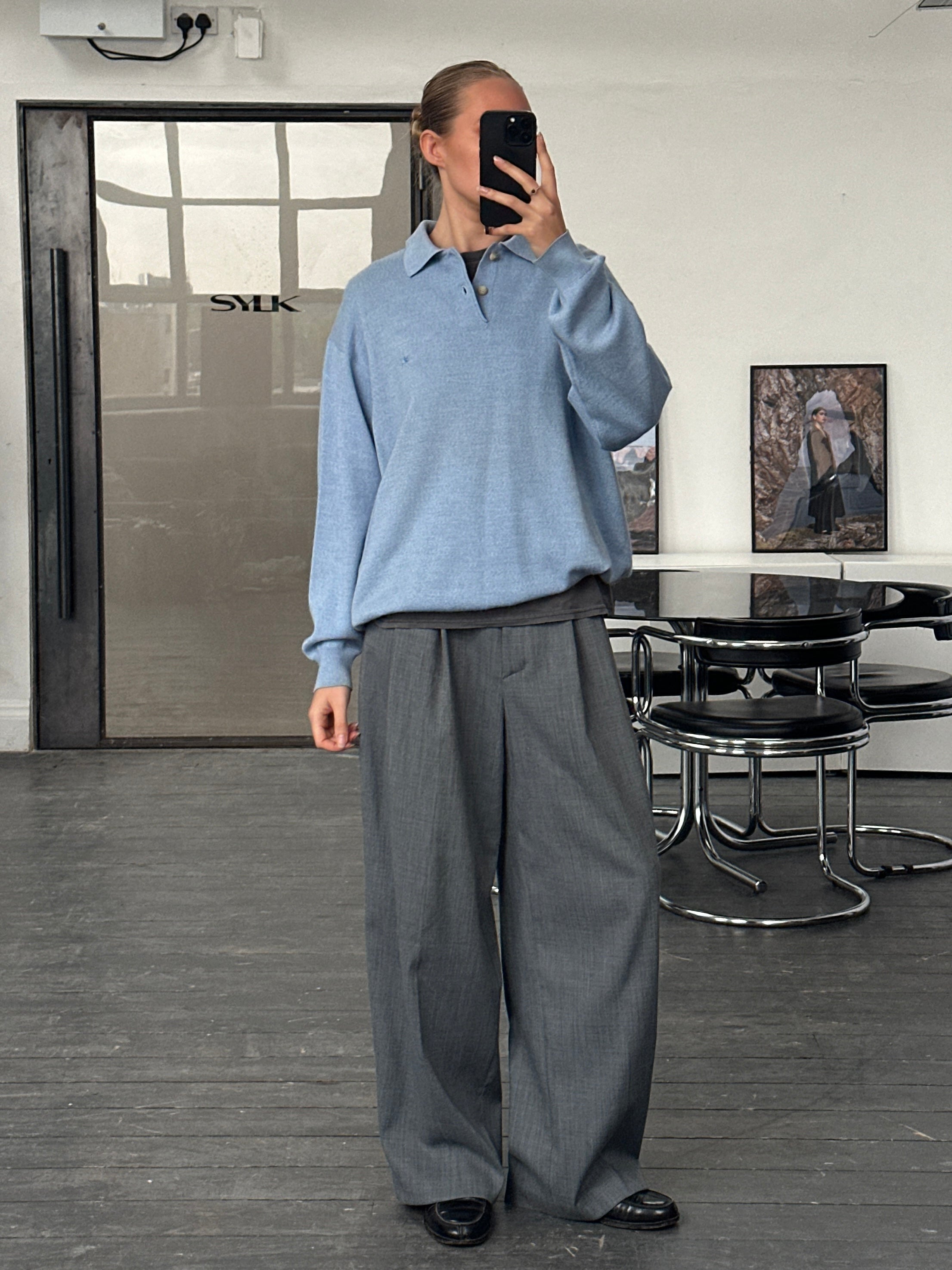 Burberry London 2000s Merino Wool Polo Logo Jumper - XL - SYLK