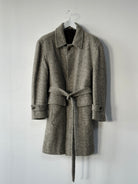 Valentino Pure Brushed Wool Herringbone Belted Coat - XL/XXL - SYLK