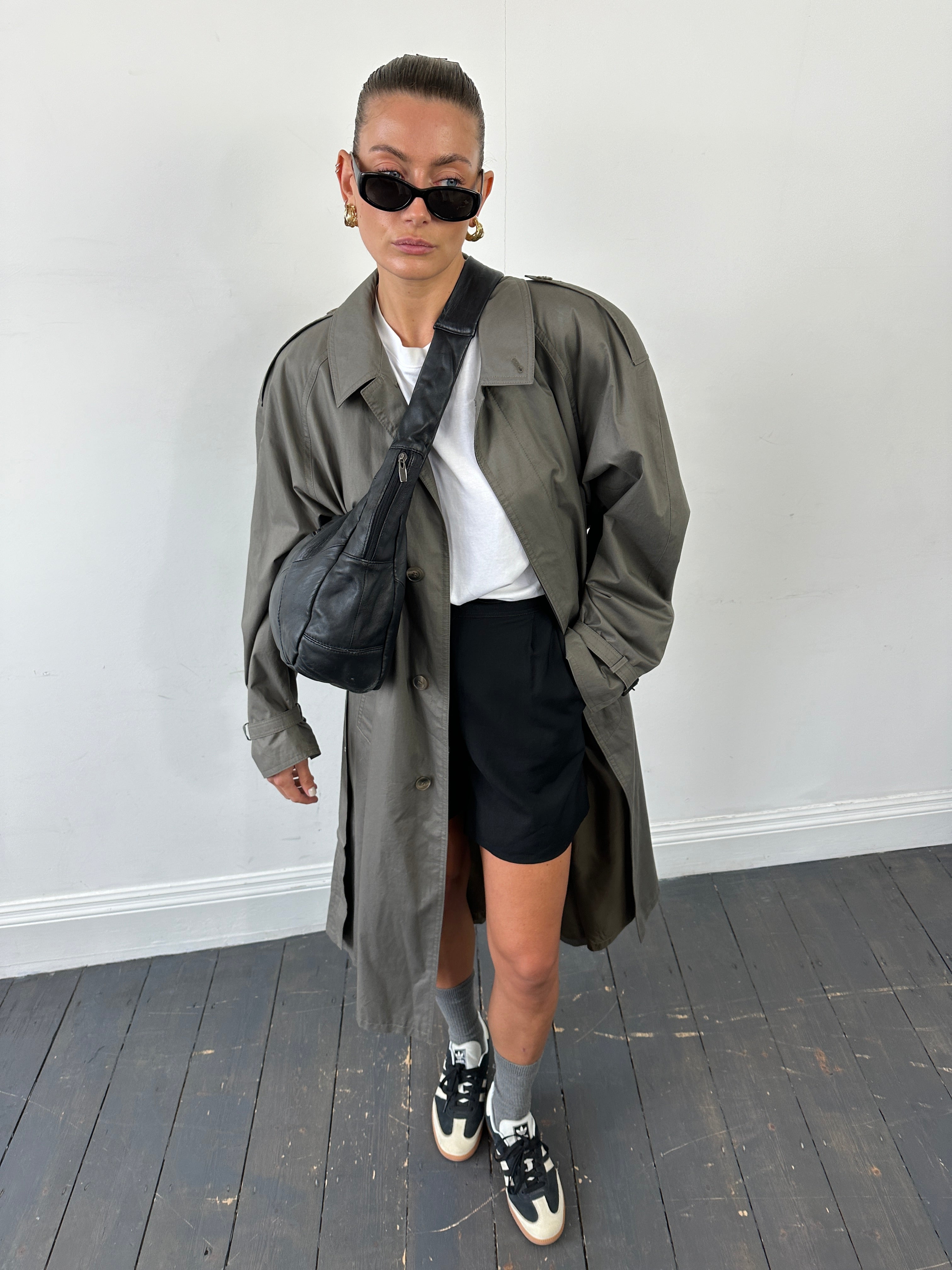 Vintage Leather Patchwork Sling Crossbody Bag - SYLK