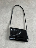 Charles Jourdan 1990s Asymmetric Patent Crossbody Bag - SYLK