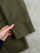 Burberry 1980s Tweed Check Alpaca Wool Single Breasted Check Blazer - 42R/L - SYLK