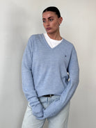 Christian Dior Monsieur V Neck Logo Knitted Jumper - L/XL - SYLK